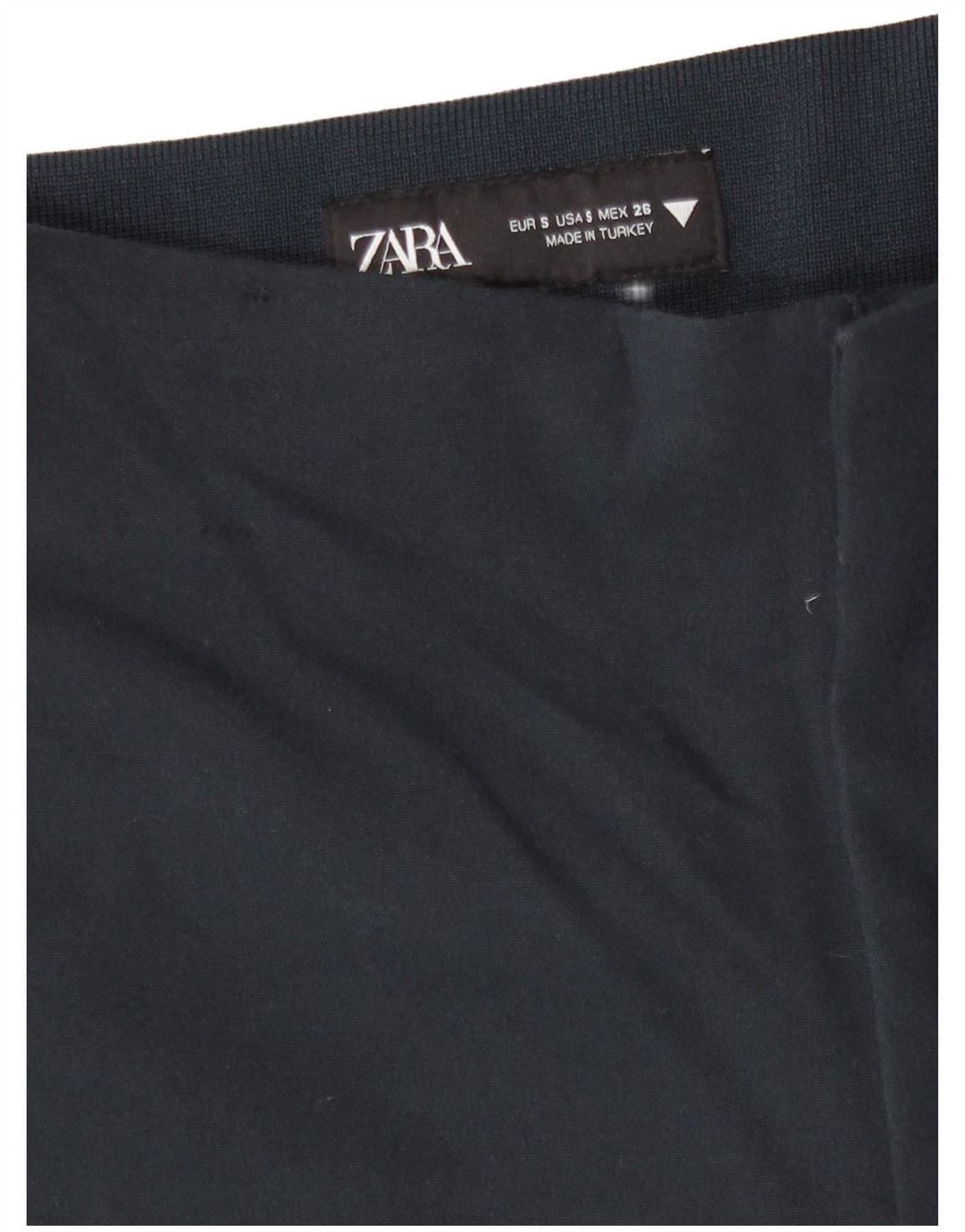 Zara Damen Capri-Hose, Größe S, W26, L19, Marineblau, Viskose