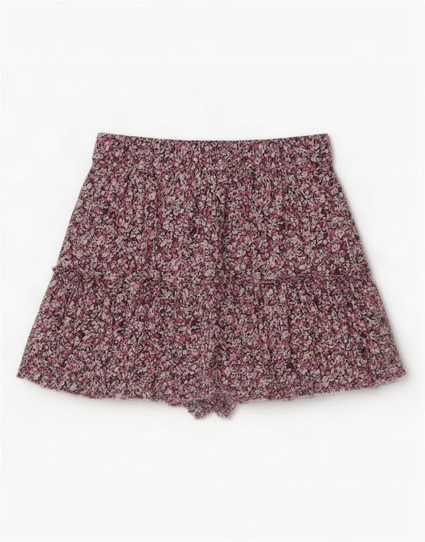 Zara Damen Casual Shorts Small W26 Lila Blumen