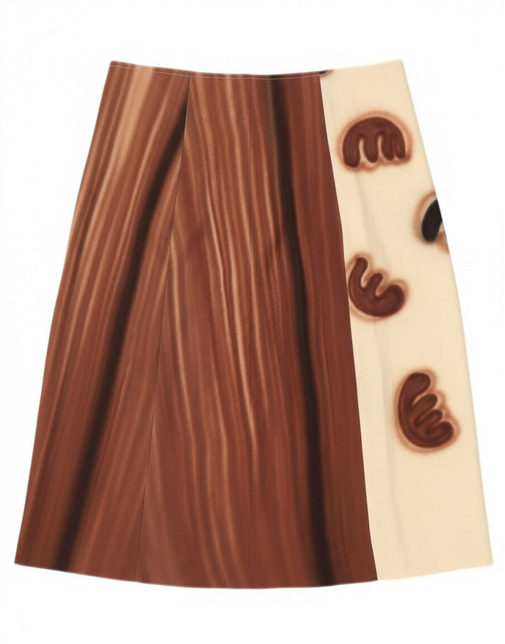 Vintage Damen A-Linienrock W30 Mittelweiß Farbblock