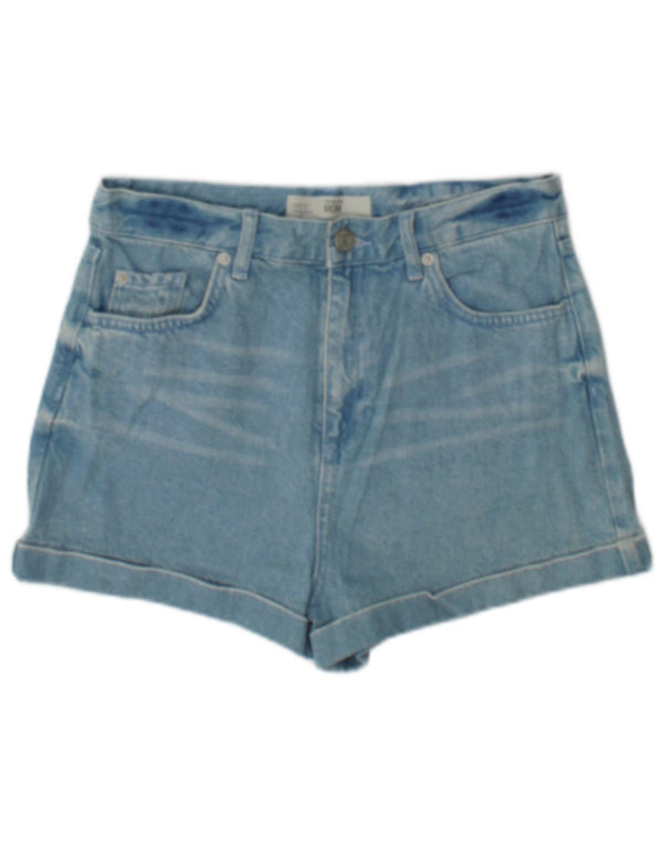 Topshop Damen Mom Denim Shorts UK 12 Medium W28 Blaue Baumwolle