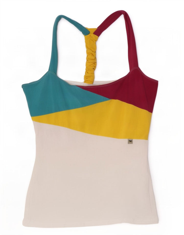 SALEWA Neckholder-Top für Damen, UK 10, Größe S, Weiß, Colourblock-Baumwolle