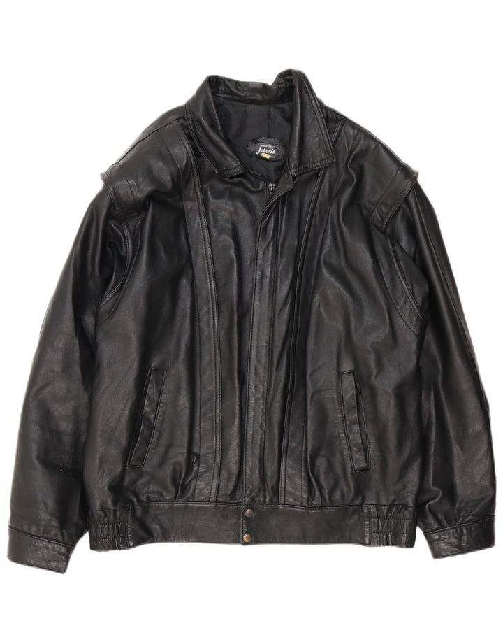 VINTAGE Herren Lederjacke UK 40 Großes schwarzes Leder