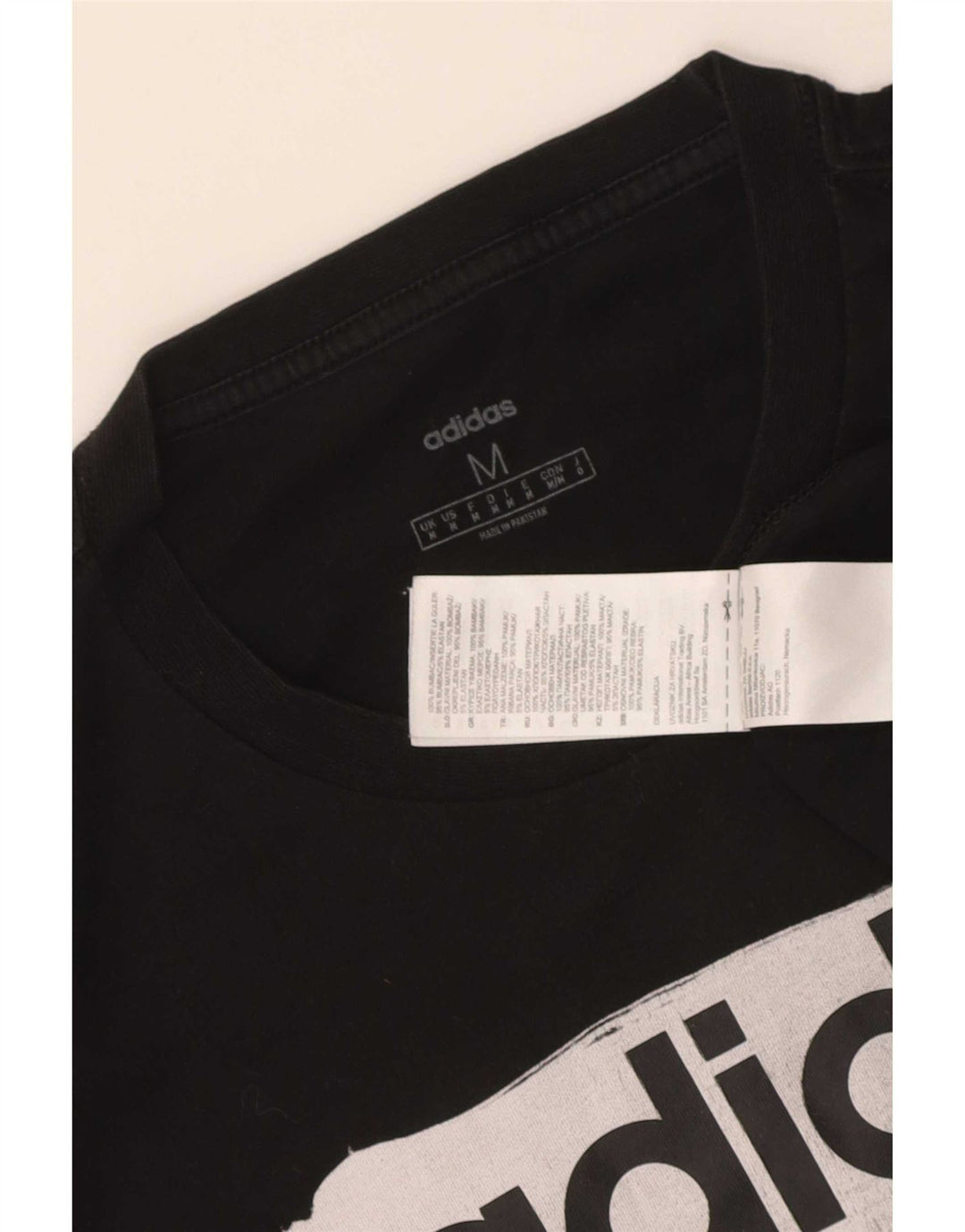 Adidas Herren Grafik T-Shirt Top Medium Schwarz Baumwolle