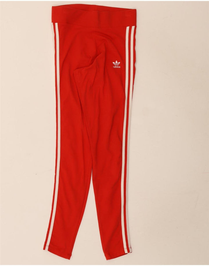Adidas Damen Leggings UK 10 Small Rote Baumwolle