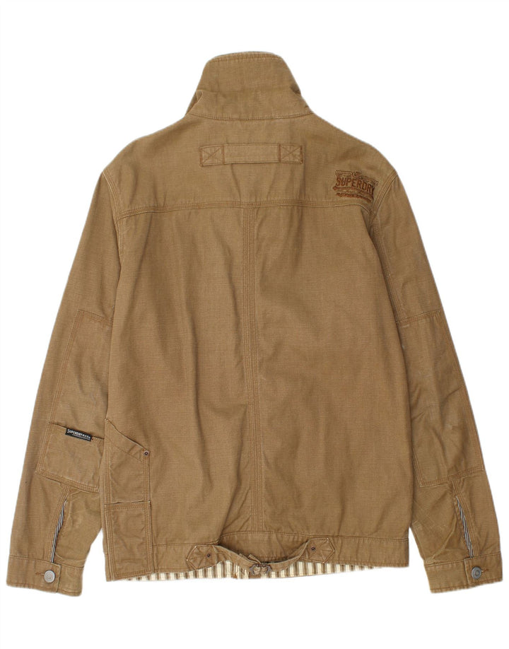 SUPERDRY Herren-Utility-Jacke UK 40 Large Beige Baumwolle