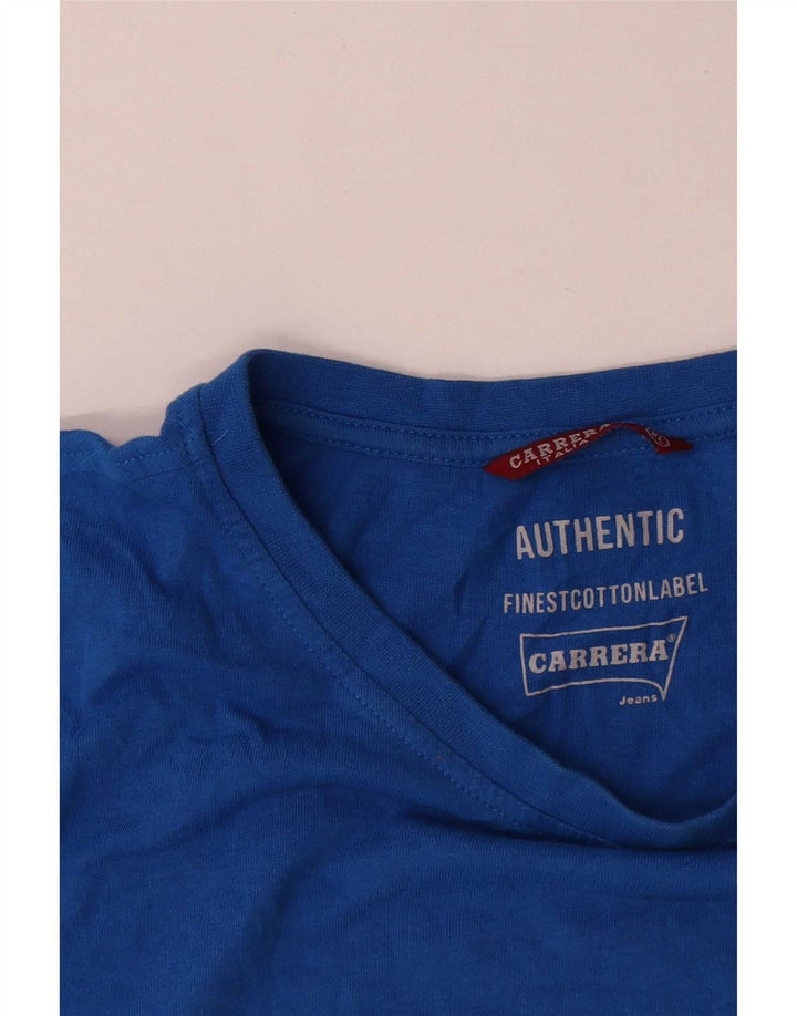 Carrera Herren Grafik T-Shirt Top XL Blau Baumwolle