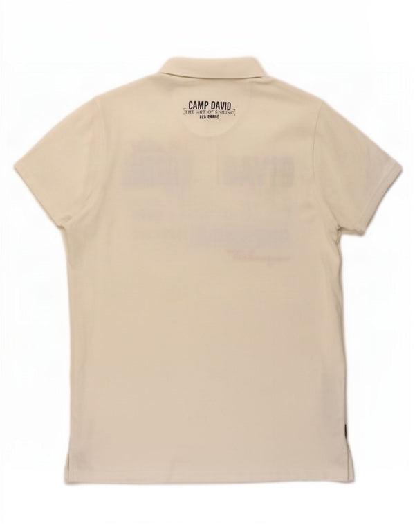 Camp David Herren-Poloshirt mit Grafik, 3XL, weiße Baumwolle