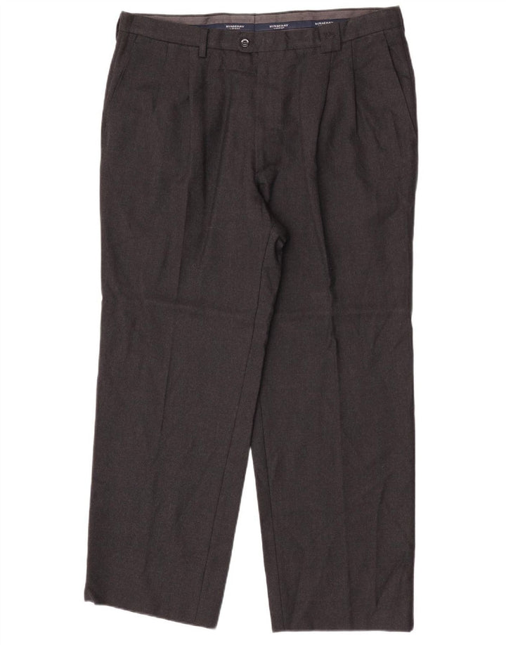 Burberry Herren-Anzughose mit Pegged-Anzug, W36, L28, graue Wolle