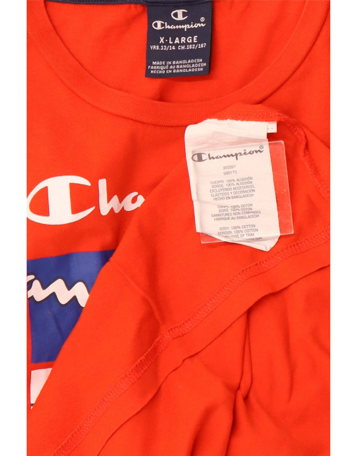 CHAMPION Grafik-T-Shirt für Jungen, 13–14 Jahre, XL, Orange, Colourblock-Baumwolle