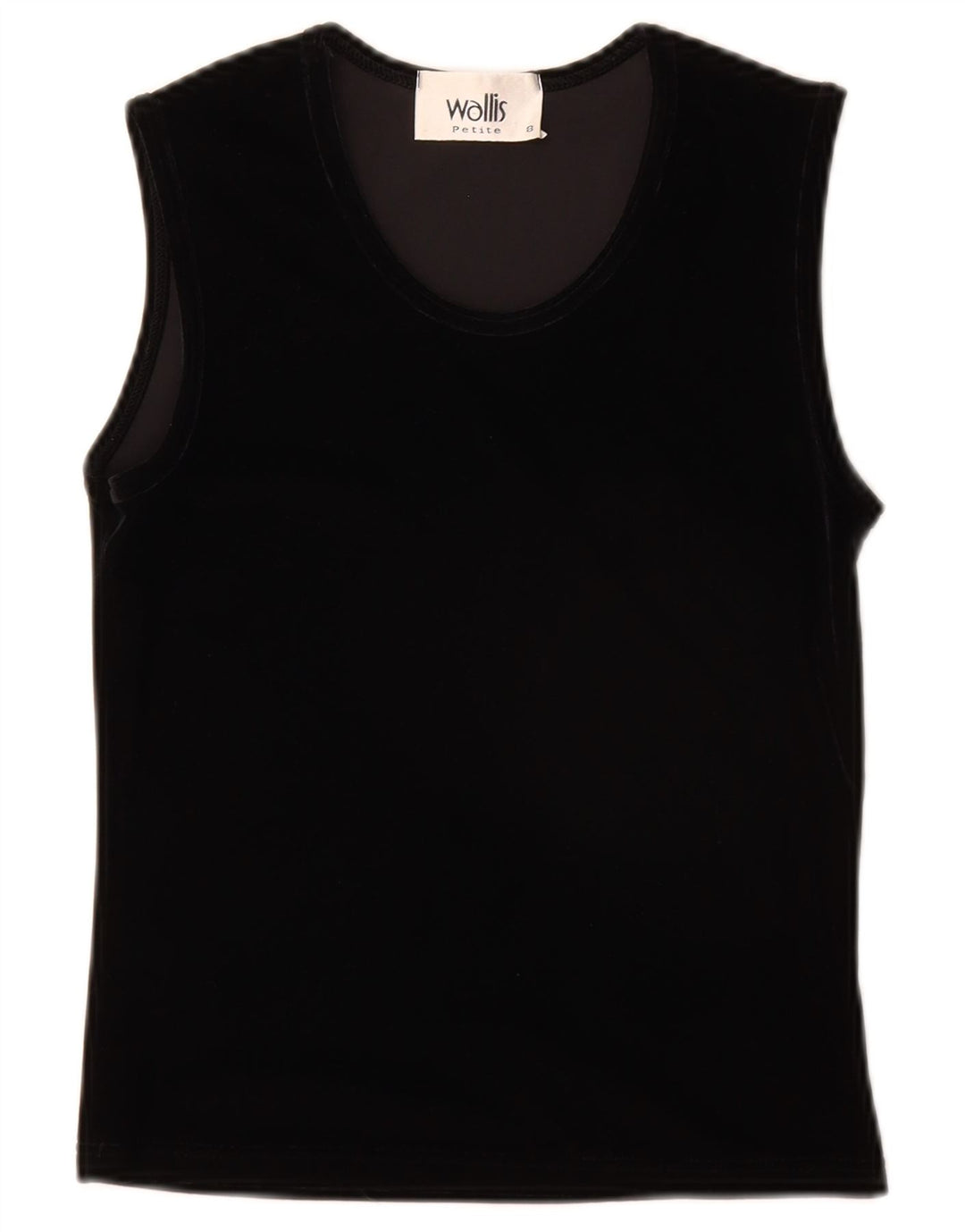 Wallis Womens Petite Velours-Trägershirt UK 8 Small Schwarz Polyester