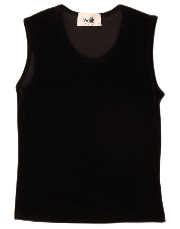 Wallis Womens Petite Velours-Trägershirt UK 8 Small Schwarz Polyester