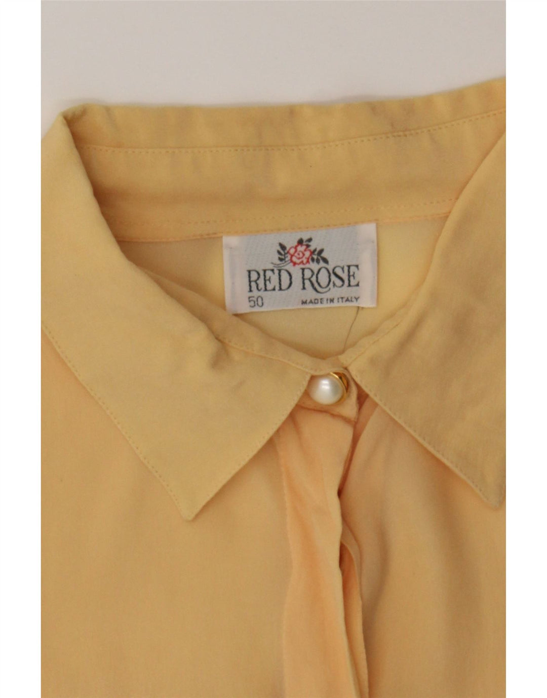 VINTAGE Womens Oversized Shirt Blouse IT 50 XL Yellow Acetate Vintage Vintage and Second-Hand Vintage from Messina Hembry 