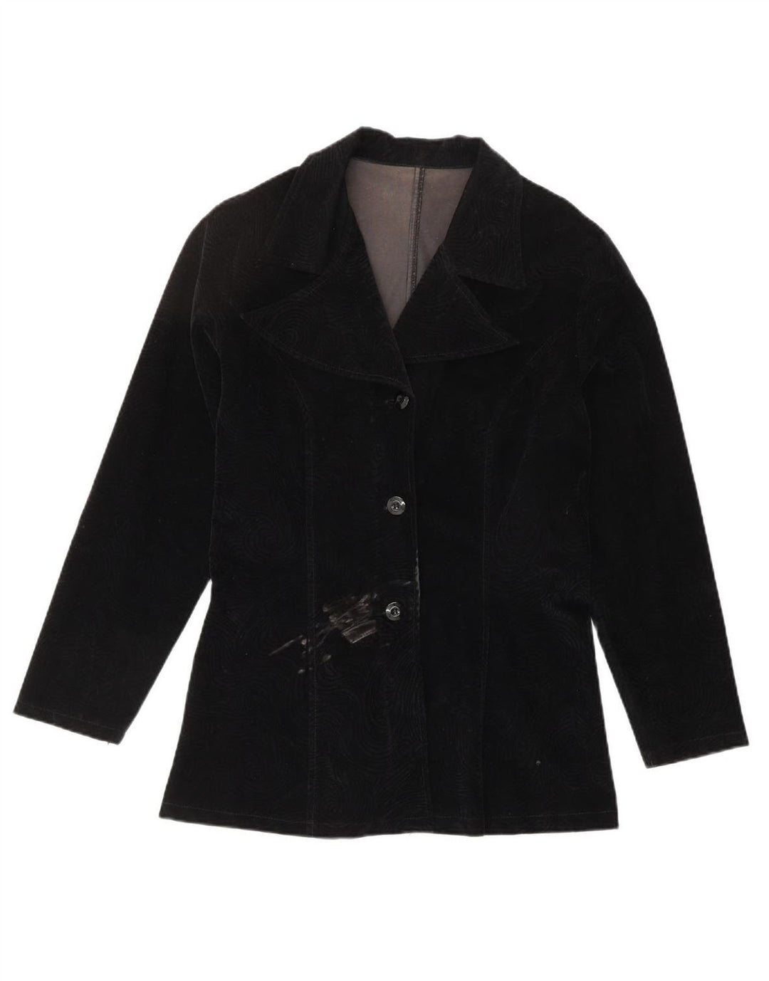 VINTAGE Womens 3 Button Blazer Jacket UK 12 Medium Black