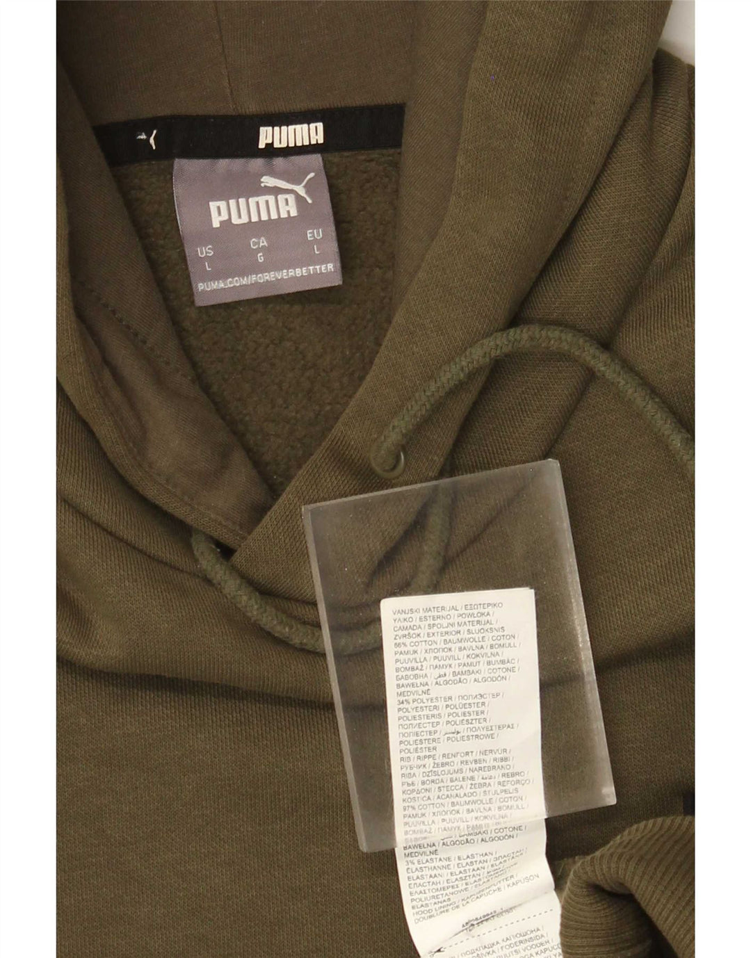Puma Herren Kapuzenpullover, groß, Khaki, Baumwolle