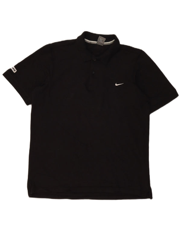 Nike Herren-Poloshirt mit Grafik, UK, Größe 42/44, große schwarze Baumwolle