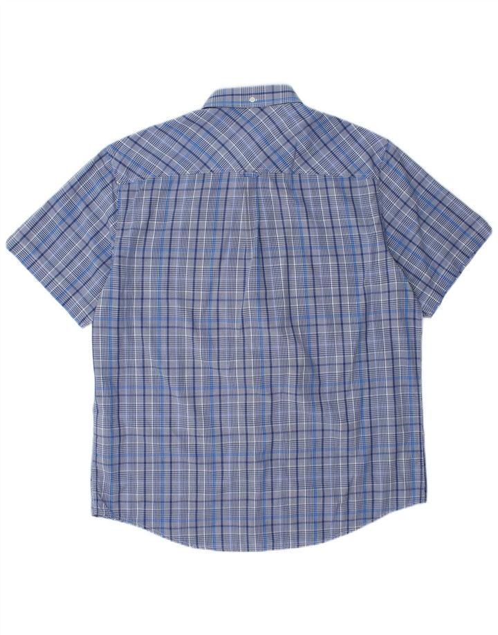 BEN SHERMAN Herren-Kurzarmhemd XL, blau kariert, Baumwolle