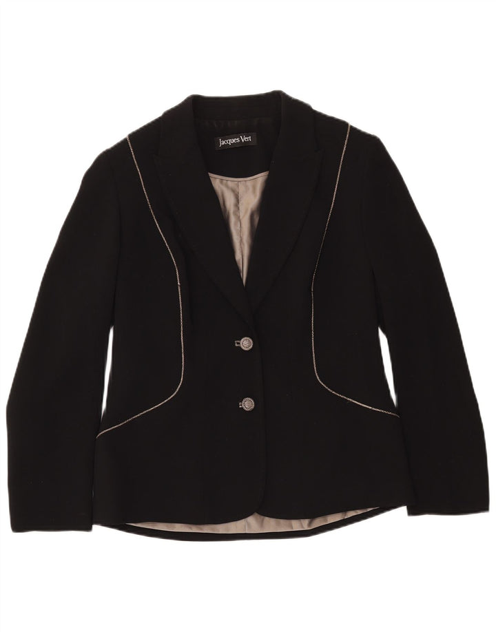Jacques Vert Damen-Blazerjacke mit 2 Knöpfen, Gr. 10, Größe S, Schwarz, Polyester