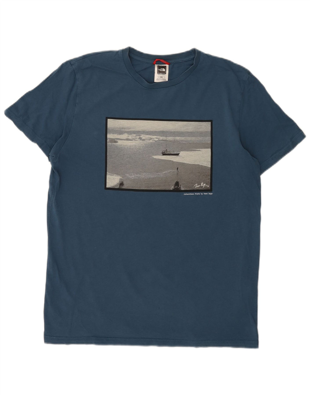 The North Face Herren-T-Shirt mit Grafik, mittelblaue Baumwolle