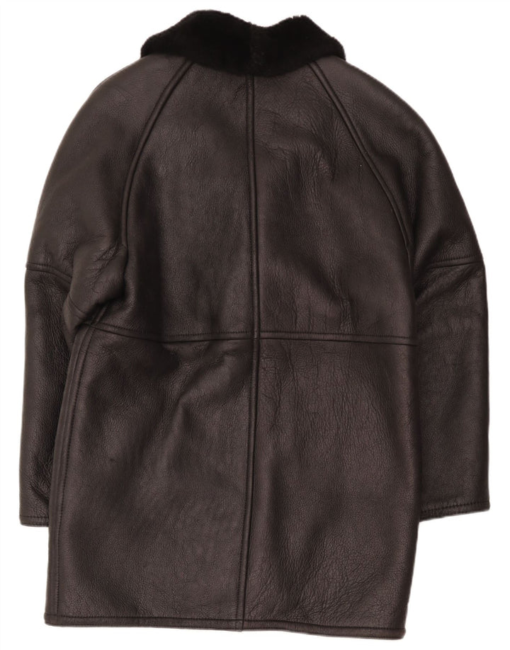 Breco's Herren-Lammfellmantel IT 48 Mittelschwarzes Leder
