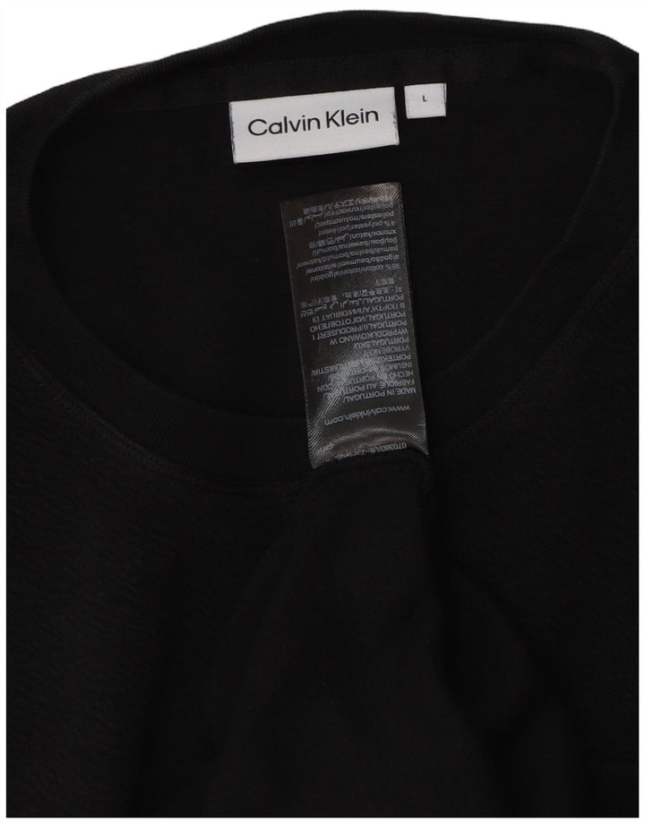 Calvin Klein Herren T-Shirt Top Large Schwarz Baumwolle
