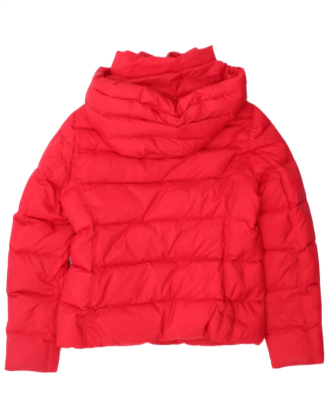 Tommy Hilfiger Wattierte Damenjacke mit Kapuze, UK 14, mittelrote Baumwolle