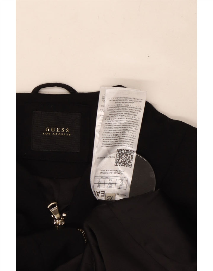 GUESS Damen Crop Blazer Jacke UK 4 XS Schwarze Viskose