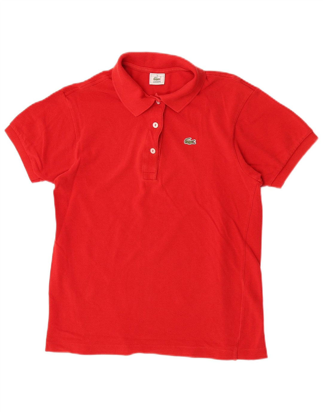Lacoste Damen Poloshirt Größe 38 Mittelrote Baumwolle
