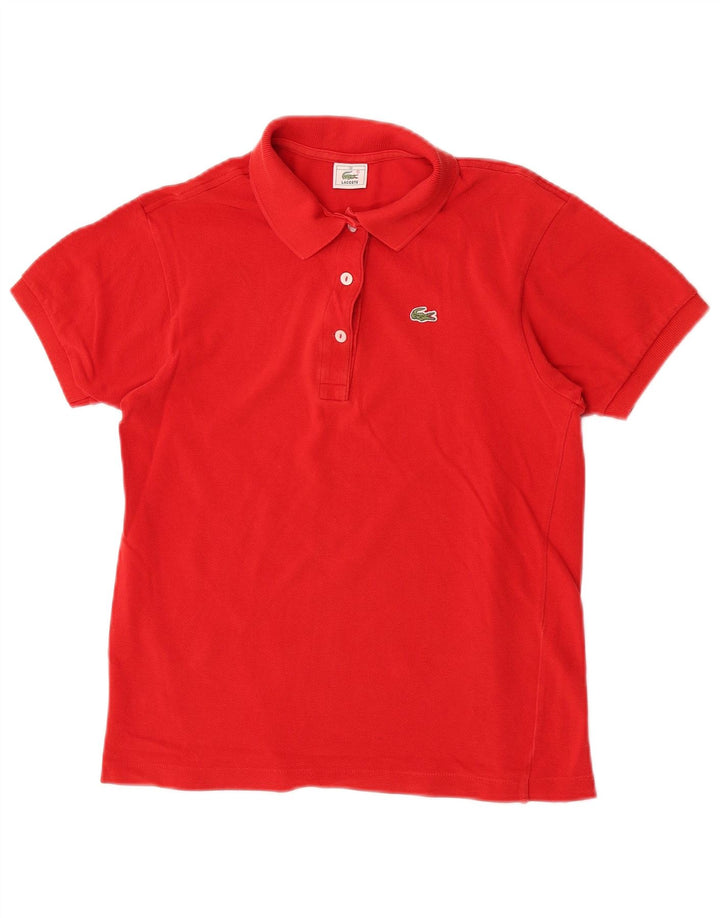 Lacoste Damen Poloshirt Größe 38 Mittelrote Baumwolle