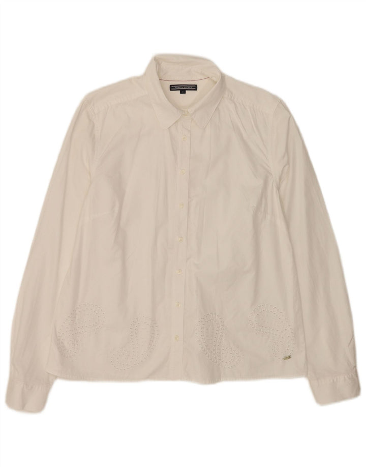 Tommy Hilfiger Damen Hemd US 8 Medium Weiß