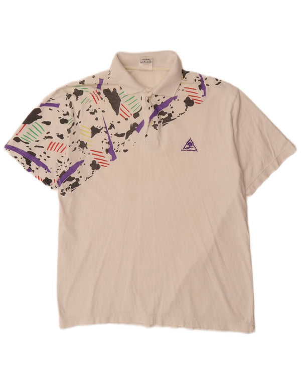 VINTAGE Poloshirt für Jungen, 15–16 Jahre, mittelweiße Camouflage-Baumwolle