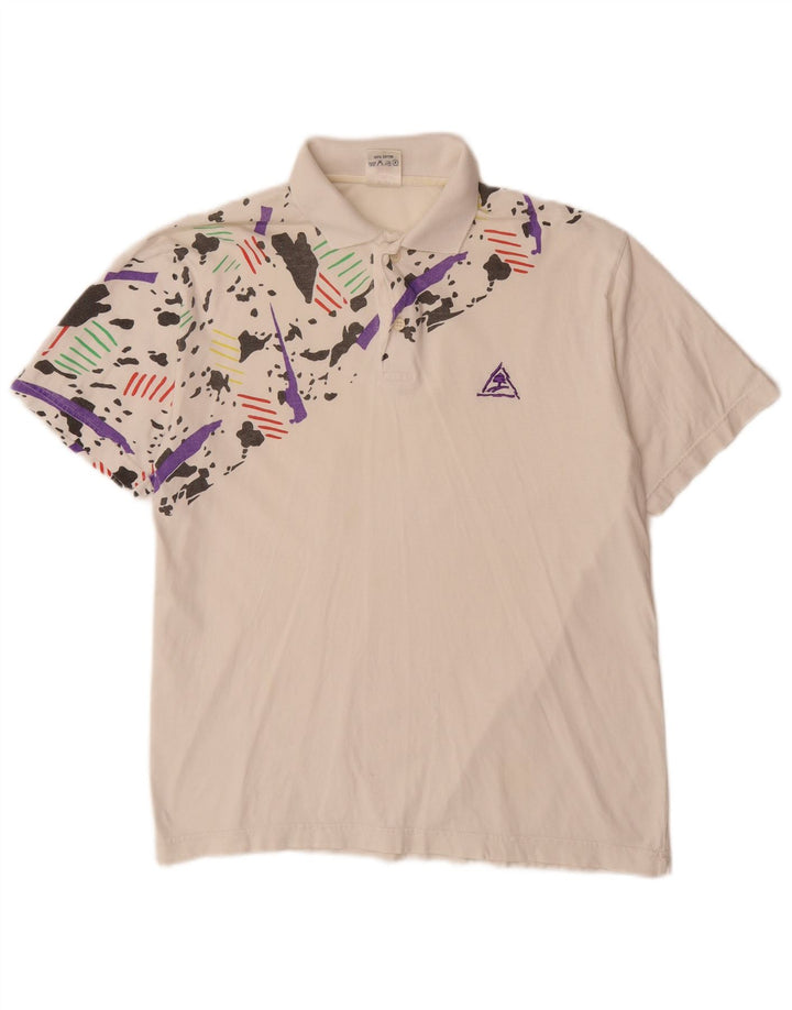 VINTAGE Poloshirt für Jungen, 15–16 Jahre, mittelweiße Camouflage-Baumwolle