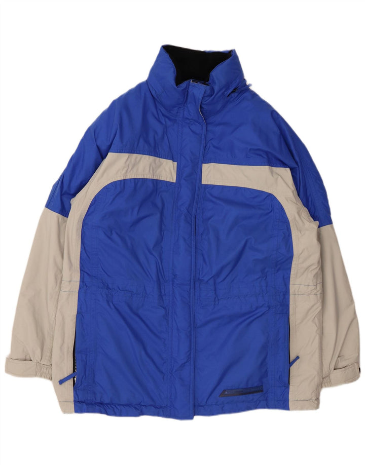 HIGH COLORADO Damen Übergroßer Windjacke-Mantel EU 44 XL Blauer Farbblock