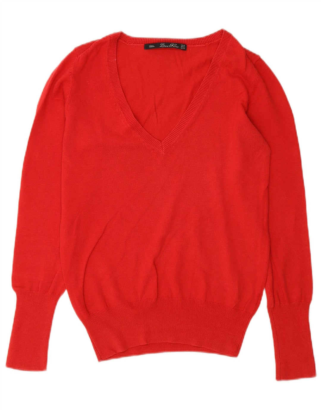 Zara Damen-Pullover mit V-Ausschnitt, Gr. 12, Mittelorange