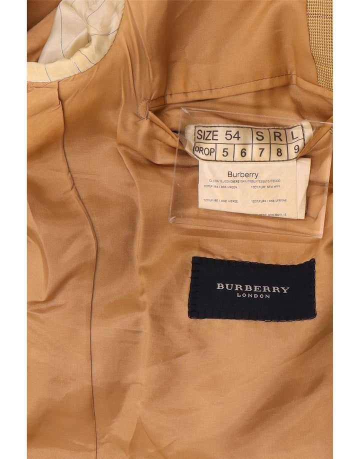 Burberry Herren-Blazer mit 3 Knöpfen, IT 54, große beige karierte Wolle
