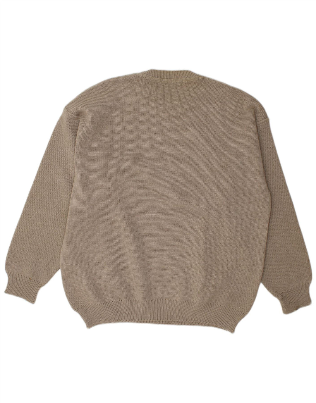 Vintage Herren Pullover mit Rundhalsausschnitt, große grau gestreifte Wolle