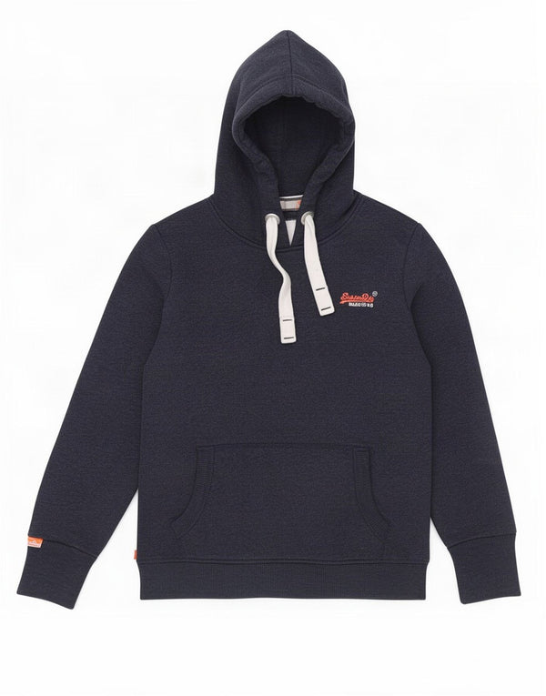 Superdry Damen Kapuzenpullover UK 16 Large Marineblau Baumwolle