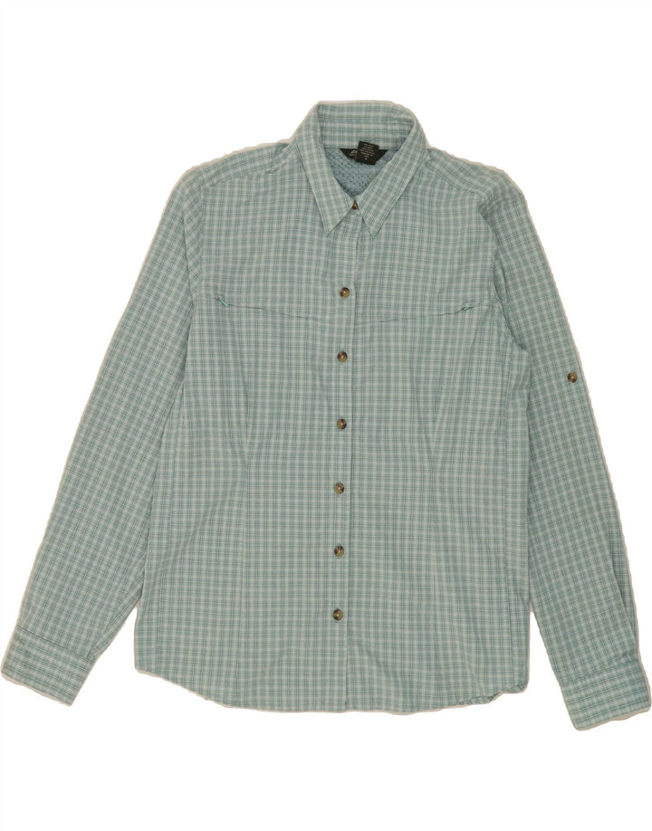 EDDIE BAUER Womens Shirt UK 16 Large Blue Check Nylon Vintage Eddie Bauer and Second-Hand Eddie Bauer from Messina Hembry 