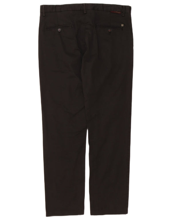 Vintage Herren Straight Chino Hose IT 48 Medium W34 L30 Schwarze Baumwolle