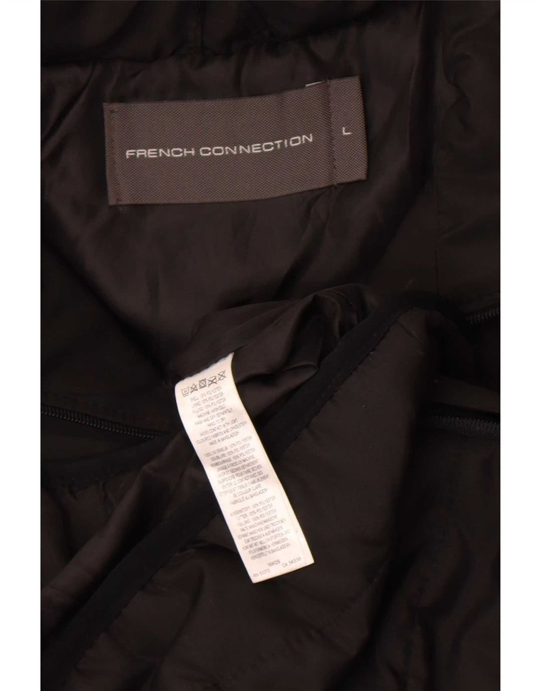 French Connection Herren Wattierte Jacke UK 40 Large Schwarz Polyester