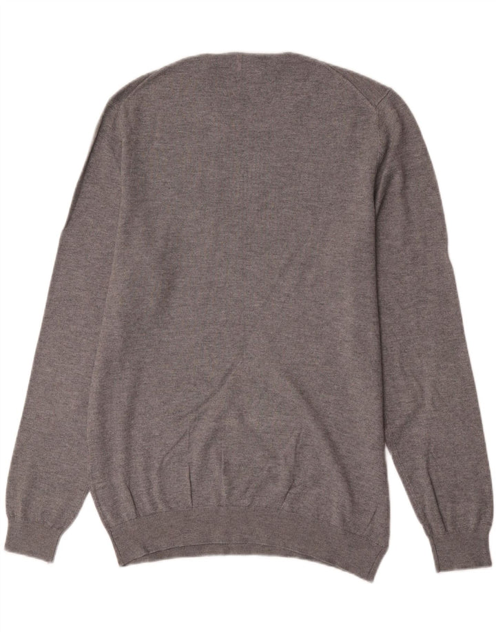 Zara Herren-Pullover mit Rundhalsausschnitt, mittelgrau