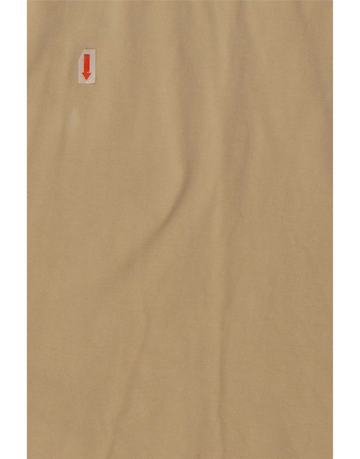 Vintage Herren Kurzarm-Militär-Pullover-Hemd, groß, Beige