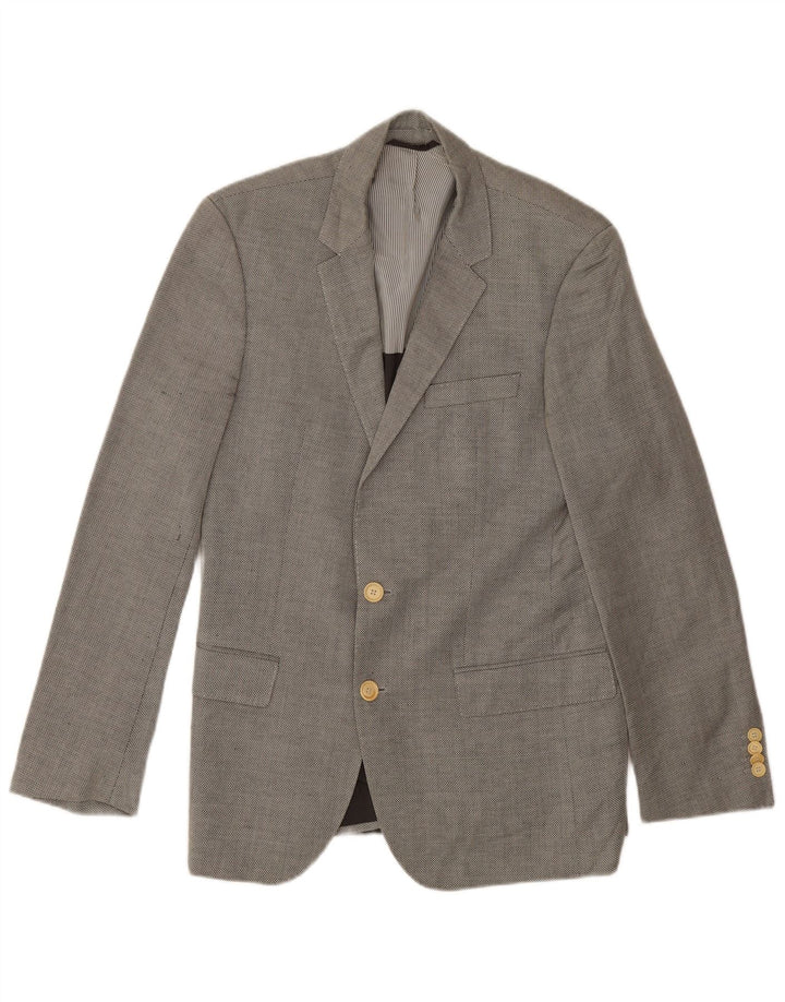 Hugo Boss Herren-Blazer mit 2 Knöpfen, EU 46, klein, graue Schurwolle