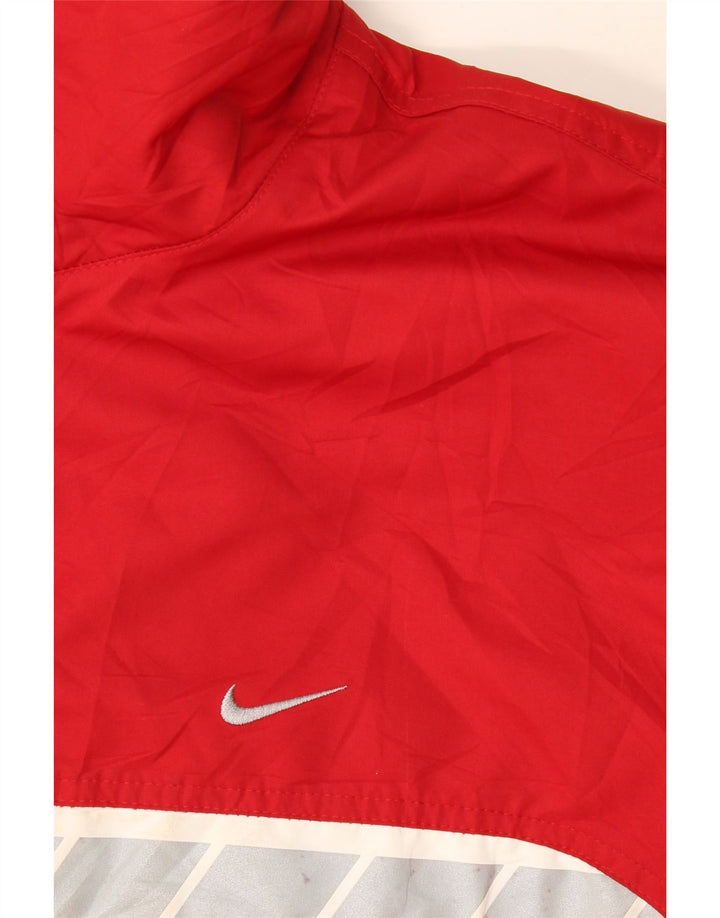 Nike Herren-Windbreaker-Jacke, UK 44, 2XL, rotes Colourblock-Polyester