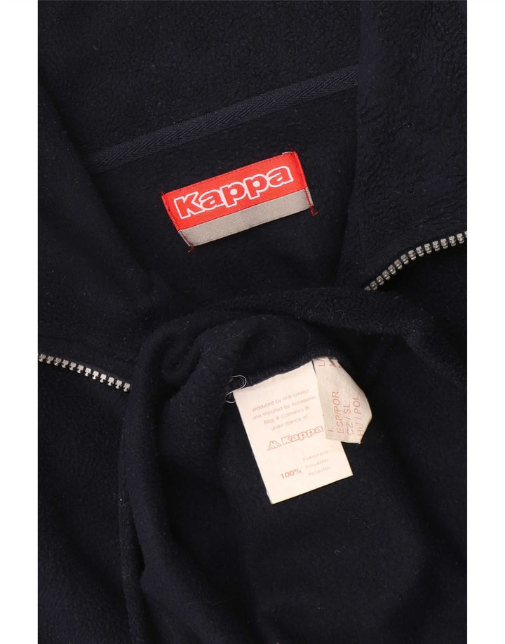 Kappa Herren-Fleecepullover mit Reißverschluss am Hals, mittleres marineblaues Polyester