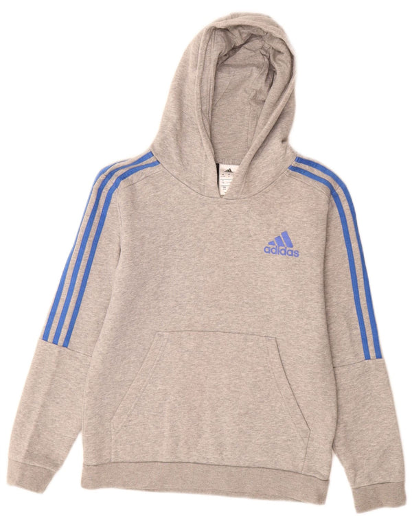 Adidas Kapuzenpullover für Jungen, 11–12 Jahre, grau gefleckte Baumwolle