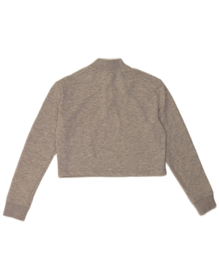 Puma Womens Crop Graphic Sweatshirt Pullover UK 10 Small Grau Farbblock