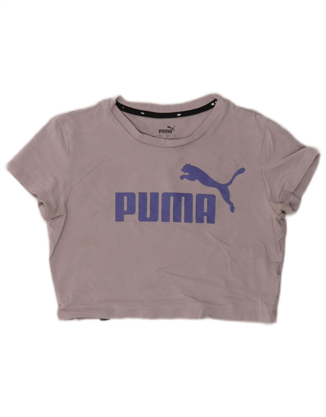 Puma Damen Crop Graphic T-Shirt Top UK 10 Small Grau