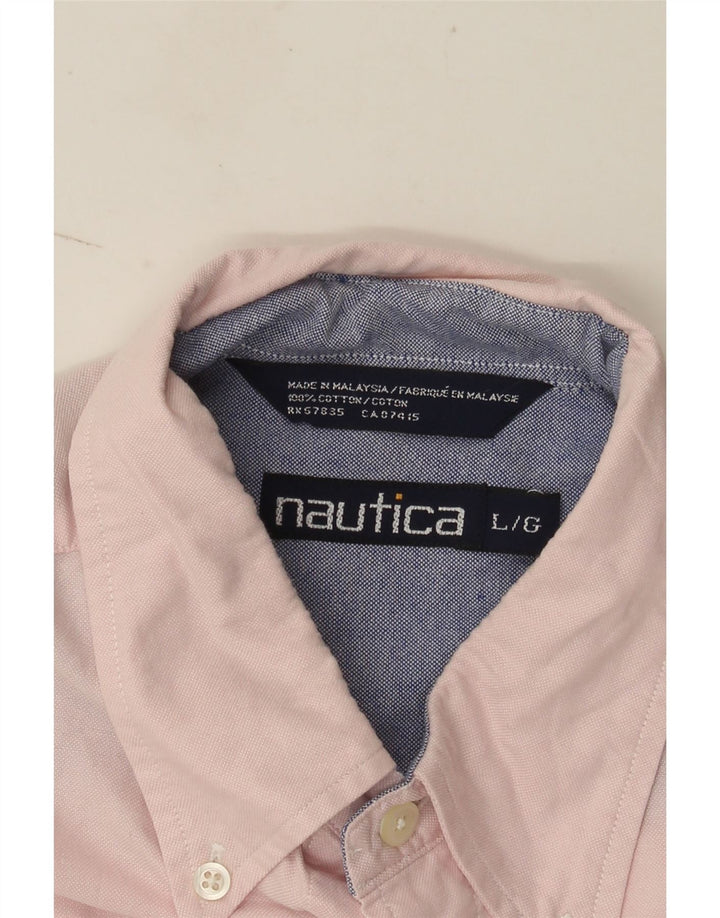 Nautica Herren-Hemd, groß, rosa, Baumwolle