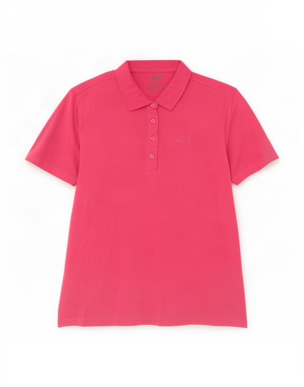 Jack Wolfskin Damen Poloshirt UK 18 XL Rosa Polyester