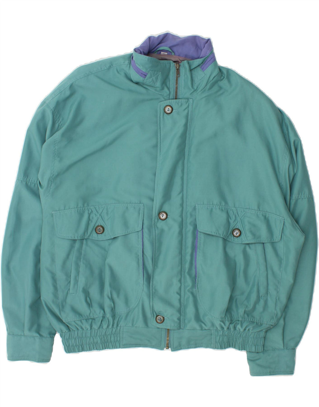 MARK ADAM Mens Bomber Jacket UK 40 Large Turquoise Colourblock Vintage Mark Adam and Second-Hand Mark Adam from Messina Hembry 